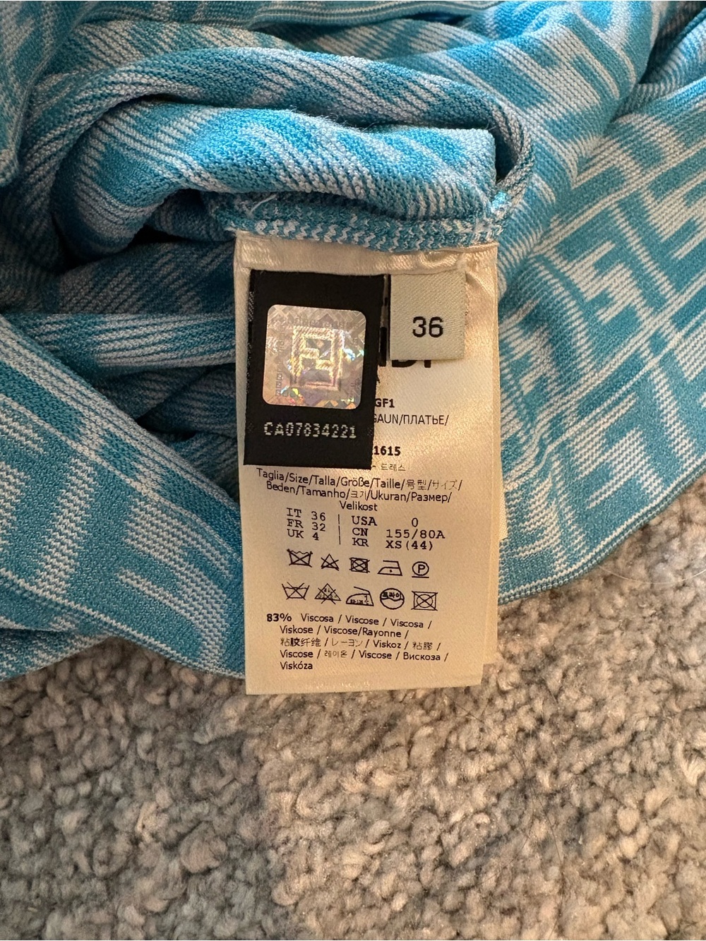 Fendi Vertigo FF Jacquard Knit Mini Blue Dress - Picture 7 of 10